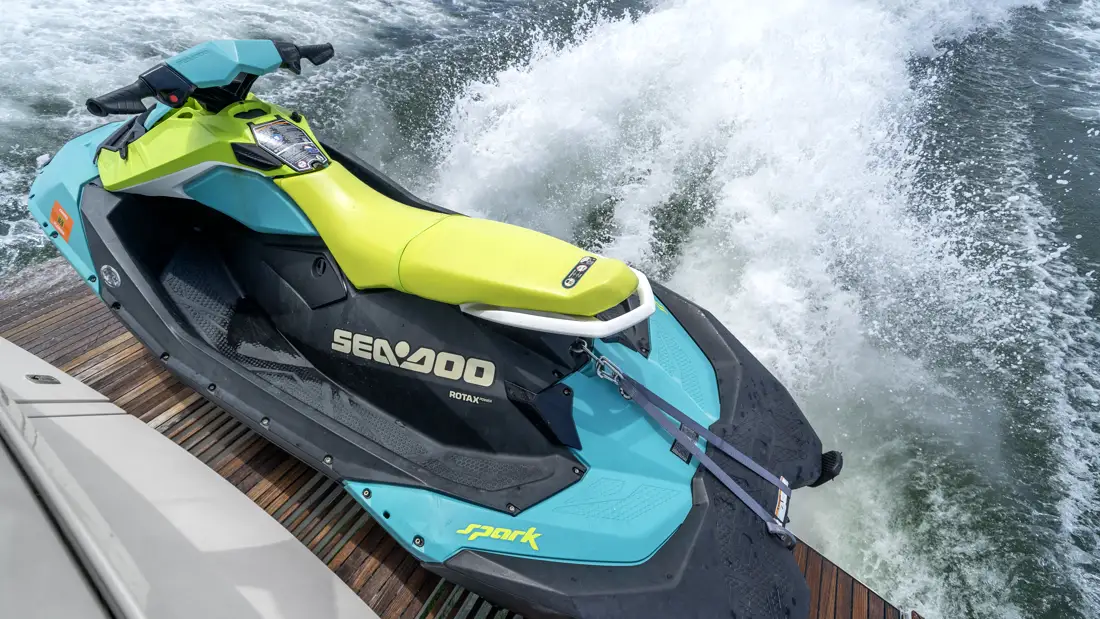 Sea-Doo Spark on the teak swim platform